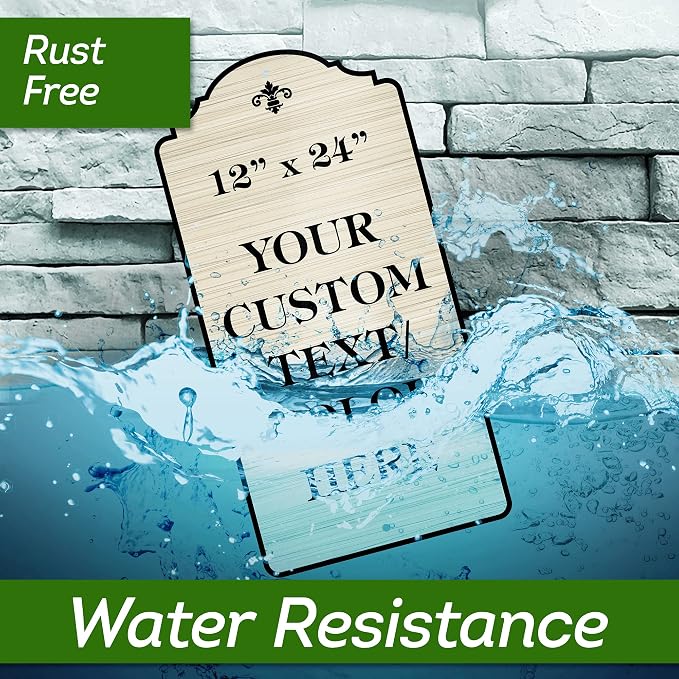 Custom Sign, Customized for Outdoor/Indoor Use, Personalized Designer Style Sign, 12x24 Inch, 24 Colors, Rust-Free Thick AlumaBond - Made by: My Sign Center, USA (Florolex I - Flood)