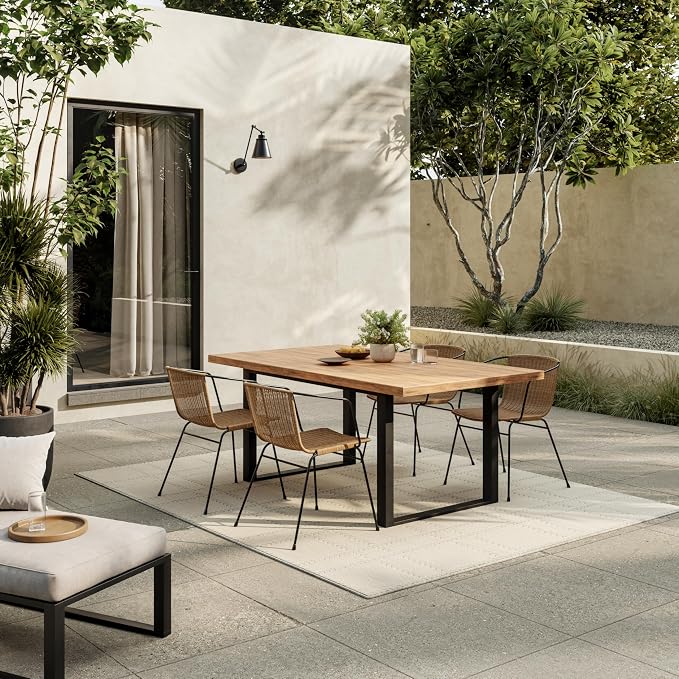 Nourison Home Horizon Indoor/Outdoor Grey 6' x 9' Area Rug - Easy Clean, Non Shedding, Bed Room, Living Room, Dining Room, Kitchen (6' x 9')