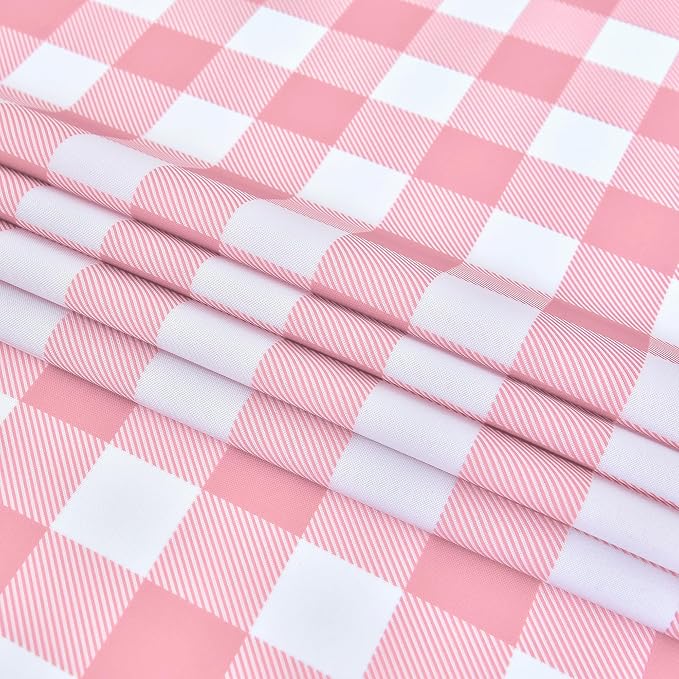 Classic Gingham Buffalo Tablecloth Fabric - Oblong 90x132 Inch Water Proof Checkered Table Cloth for Indoor Outdoor - Table Cover for Birthday, Picnics, BBQs, and Parties