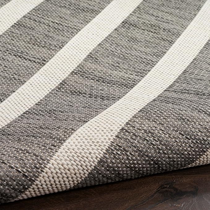 Nourison Home Positano Charcoal Ivory 6' x 9' Area Rug - Easy Clean, Non Shedding, Bed Room, Living Room, Dining Room, Kitchen (6' x 9')
