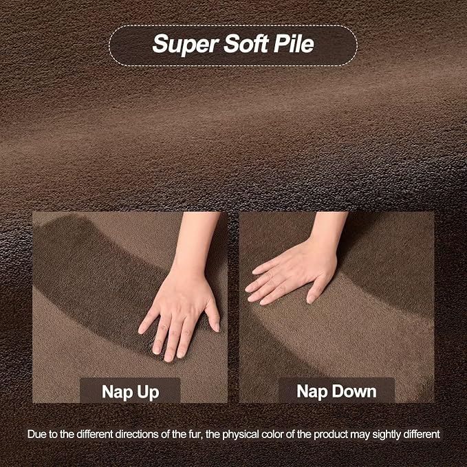 Vasofe Brown Area Rug for Living Room, 5x7 Rugs for Bedroom Dorms Office | Modern Soft Carpets for Kids Room, Washable Non Slip Thickened Memory Foam Rug for Nursery Dorm Playroom Indoor Decor
