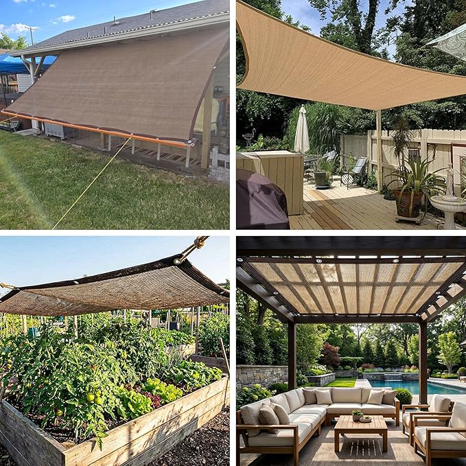 Shade Cloth for Garden,80% Shade Cloth for Plants,Mesh Tarp,Patio Covers for Shade and Rain,Suitable for Shading Plants,Greenhouses,Pavilions,Backyard Terraces