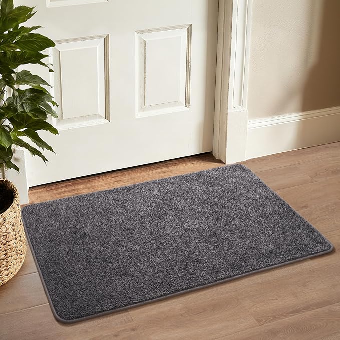 Keeko 2x4 Area Rugs for Living Room,Soft Washable Memory Foam Bedroom Rug | Indoor Throw Rug Low Pile Minimalist Non Slip Carpet for Kids Nursery Classroom Dorm Room Home Decor Dark Grey and White