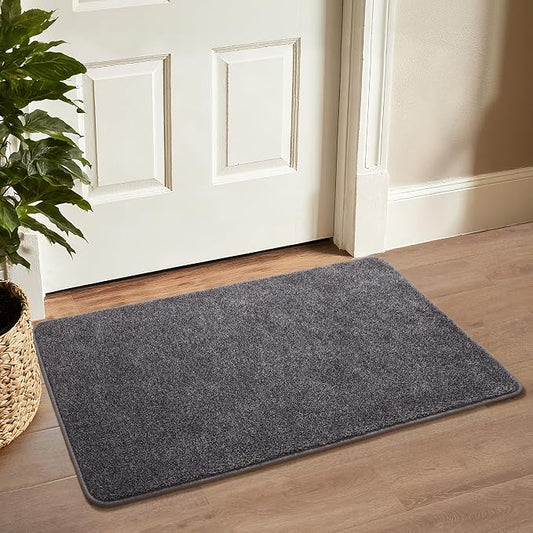 Keeko 2x4 Area Rugs for Living Room,Soft Washable Memory Foam Bedroom Rug | Indoor Throw Rug Low Pile Minimalist Non Slip Carpet for Kids Nursery Classroom Dorm Room Home Decor Dark Grey and White