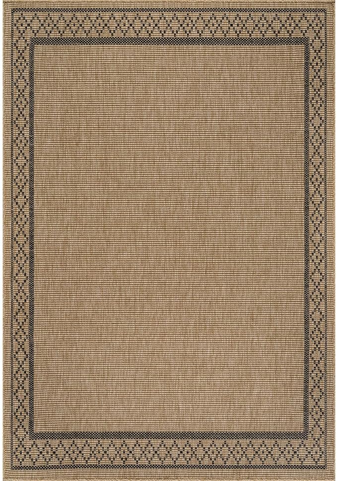 Luul Home Easy Jute Rugs 4x6 Frame Natural Color Living Room Indoor Outdoor Area Rug for Patio and Kitchen Rug High Traffic Washable Easy to Clean Solid Boho Woven Design Carpet (4 x 6)