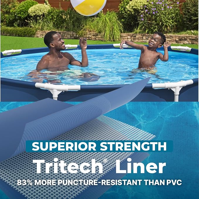 Bestway Steel Pro 10' x 30" Above Ground Swimming Pool Set with Pump | Durable Round Metal Frame Outdoor Backyard Pool, Puncture-Resistant Liner - Type I Filter Cartridge Included, Blue