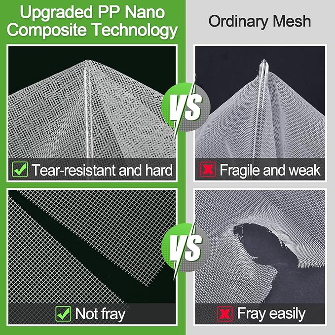 ANPHSIN Strong PP Nanocomposite Mosquito Net Garden Netting - 10 x 33ft Bird Insect Pest Mesh Barrier Screen for Patio, Balcony, Porch, Outdoor Raised Beds Protection (White)