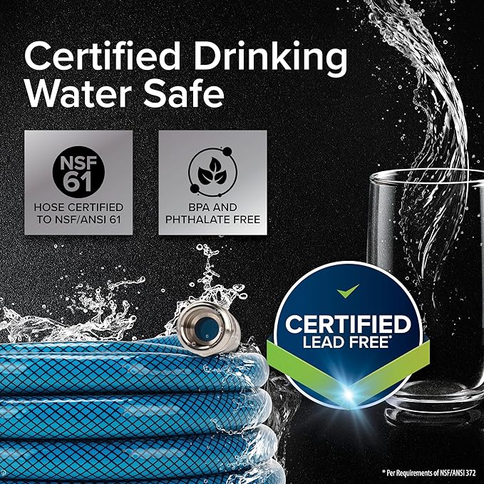 Camco TastePURE 4-Foot Premium Camper/RV Drinking Water Hose - Features a Heavy-Duty No-Kink Design with Strain Relief Ends & 5/8-Inch Inside Diameter - NSF Drinking Water Safe Certified (22813)