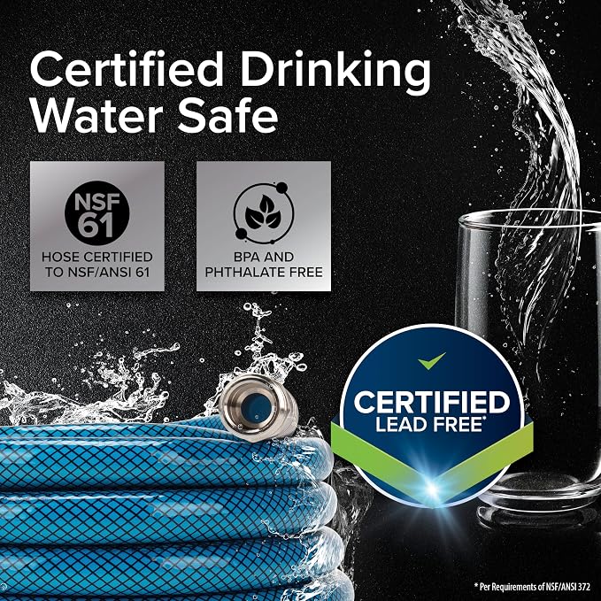 Camco TastePURE 4-Foot Premium Camper/RV Drinking Water Hose - Features a Heavy-Duty No-Kink Design with Strain Relief Ends & 5/8-Inch Inside Diameter - NSF Drinking Water Safe Certified (22813)