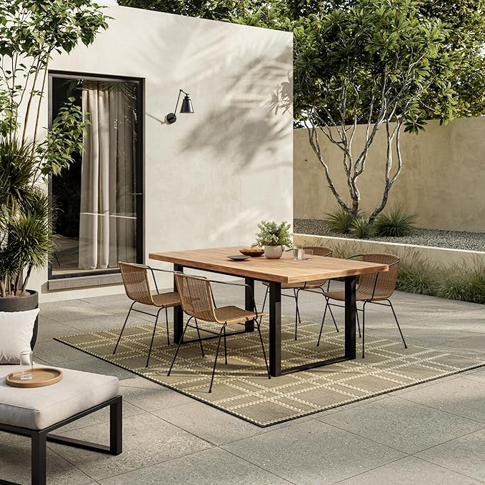 Nourison Home Horizon Indoor/Outdoor Charcoal 4' x 6' Area Rug - Easy Clean, Non Shedding, Bed Room, Living Room, Dining Room, Kitchen (4' x 6')