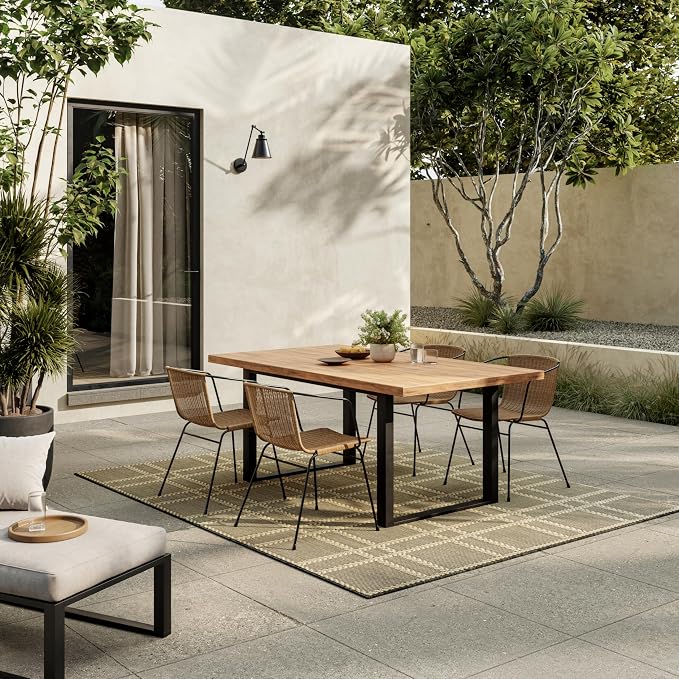 Nourison Home Horizon Indoor/Outdoor Green 4' x 6' Area Rug - Easy Clean, Non Shedding, Bed Room, Living Room, Dining Room, Kitchen (4' x 6')