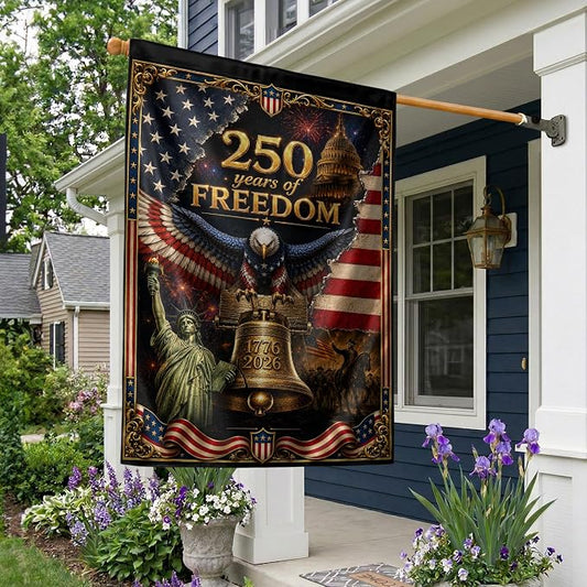 250th Year Of Freedom Flags, 250 Anniversary Usa Flag, American Flag With Eagle, 1776-2026 Commemorative, Two-sided Print, Garden Flags For Outside, American 250th Anniversary Patriotic Design 3 (30x40 Inch)