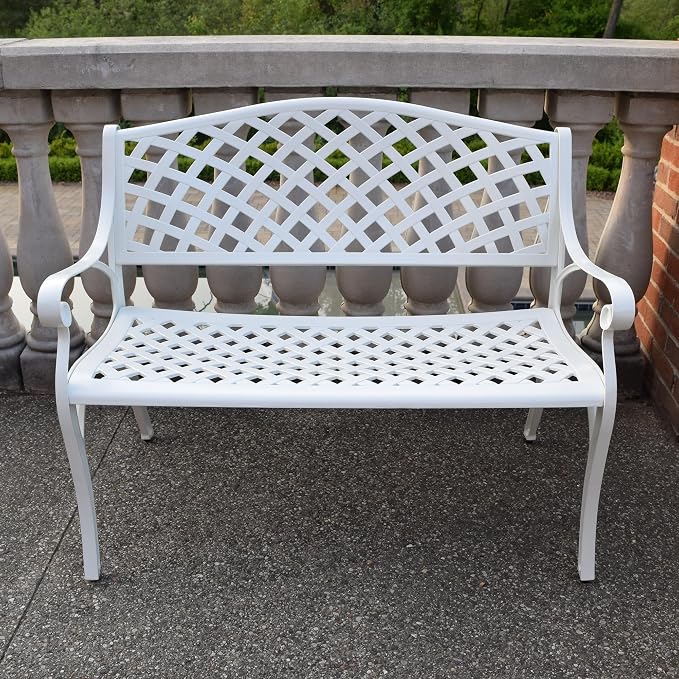 Oakland Living Outdoor Aluminum Modern Patio Bench Loveseat