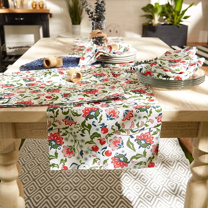 DII Garden Inspired Outdoor Tabletop Collection, Water Resistant, Placemat (Set of 6), Floral