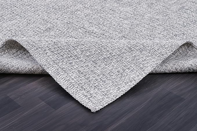 Luul Home Easy Jute Rugs 6x9 Gray Color Living Room Indoor Outdoor Area Rug for Farmhouse Patio and Kitchen Rug High Traffic Washable Easy to Clean Solid Boho Woven Design Outside Carpet (6 x 9)
