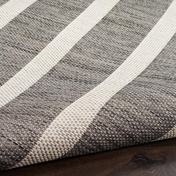 Nourison Home Positano Charcoal Ivory 5' x 7' Area Rug - Easy Clean, Non Shedding, Bed Room, Living Room, Dining Room, Kitchen (5' x 7')