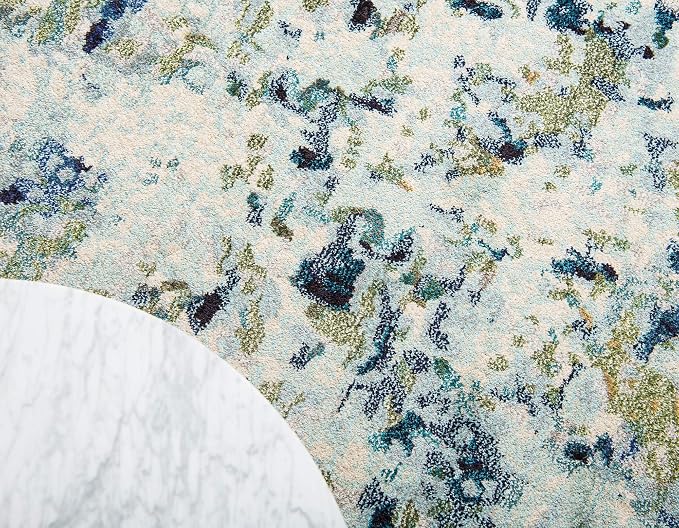 Unique Loom Chromatic Collection Area Rug - Champagne (5' 1" x 8' Rectangle, Light Blue/ Blue)