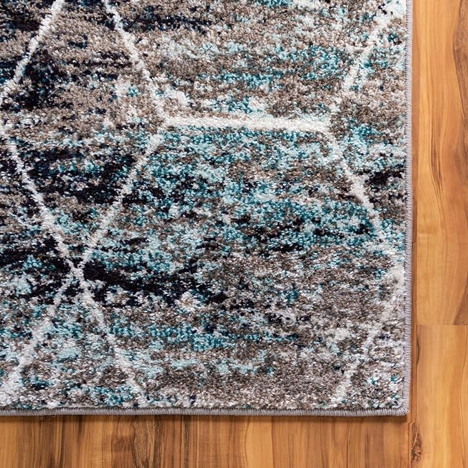 Unique Loom Trellis Frieze Collection Area Rug - Geometric (3' 3" x 5' 3", Blue Multi/ Ivory)
