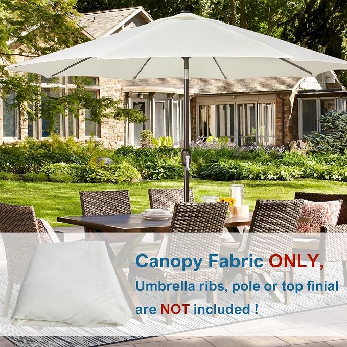 Blissun 9ft Patio Umbrella Replacement Canopy, Market Umbrella Top, Outdoor Table Umbrella Canopy for 8 Ribs, Canopy Only