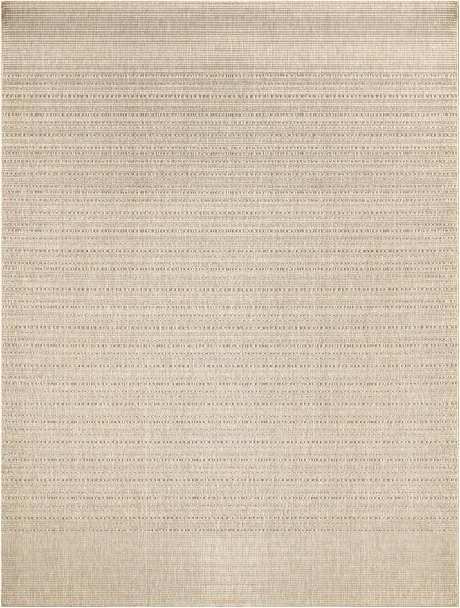Nourison Home Tulum Cream 9' x 12' Area Rug - Easy Clean, Non Shedding, Bed Room, Living Room, Dining Room, Kitchen (9' x 12')