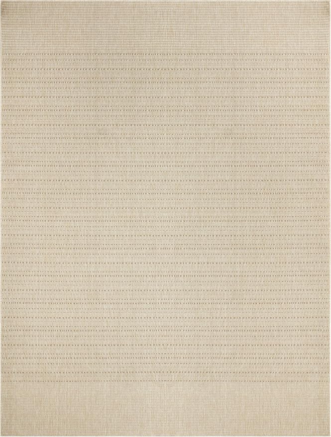 Nourison Home Tulum Cream 8' x 10' Area Rug - Easy Clean, Non Shedding, Bed Room, Living Room, Dining Room, Kitchen (8' x 10')