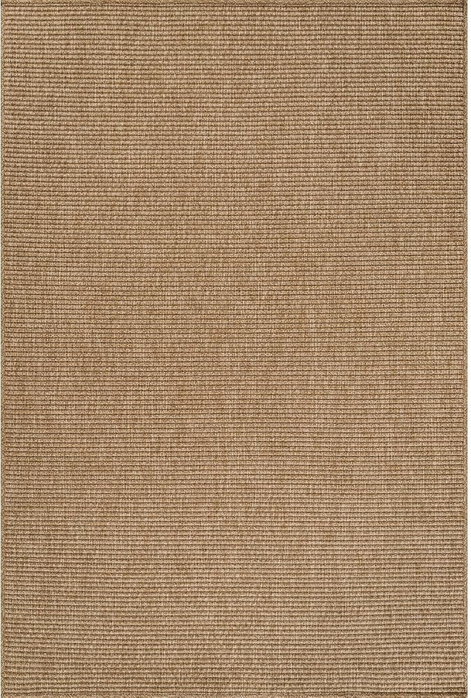 CAMILSON Easy Jute Rug 5x7, Indoor Outdoor Natural Color Farmhouse Area Rugs for Living Room Patio and Kitchen Rug, Solid Boho Woven Design, Easy-Cleaning, Washable Outside Carpet Alfombras (5 x 7)
