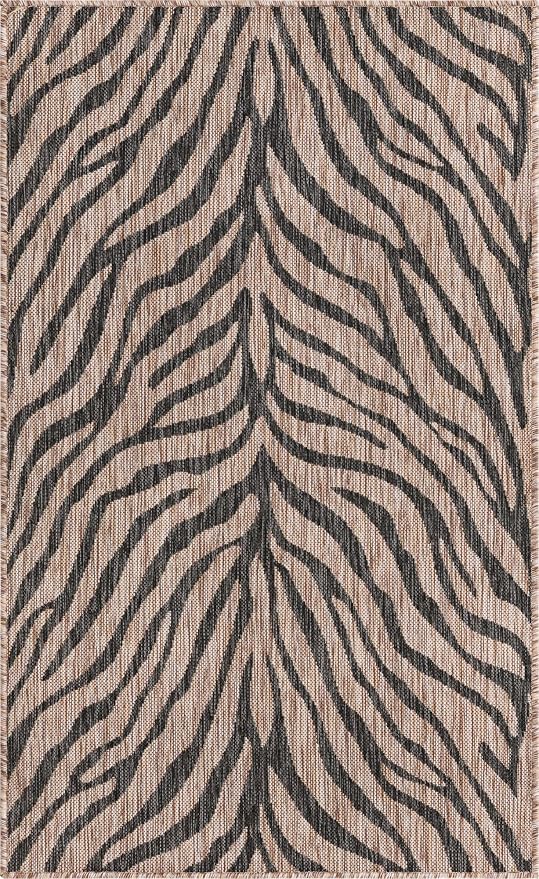 Unique Loom Outdoor Safari Collection Area Rug - Tsavo (3' 1" x 5' 3" Rectangle, Natural/ Ivory)