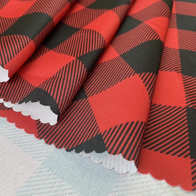 Waterproof Plaid Tablecloth Fabric - Round 90 Inch Classic Gingham Checker Table Cloth for Indoor/Outdoor Use - Buffalo Table Cover for Picnics, BBQs, and Parties