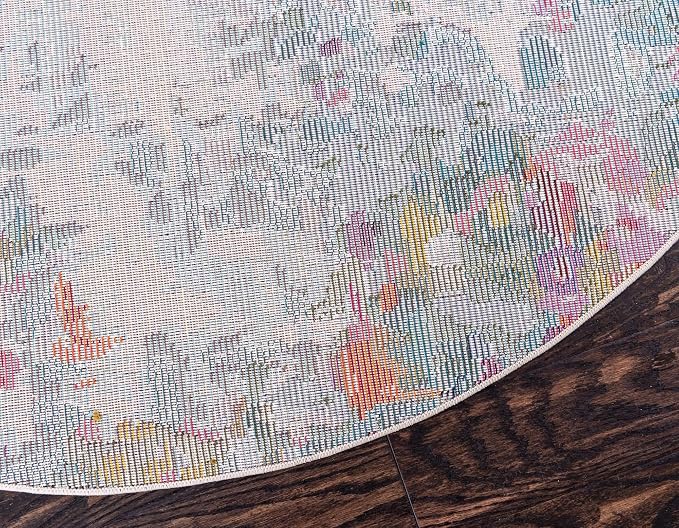 Unique Loom Chromatic Collection Area Rug - Joyous (5' Round Multi/Blue)