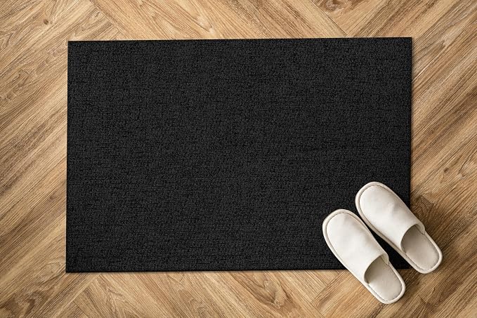 Luul Home Easy Jute Rugs 2x3 Dark Gray Color Living Room Indoor Outdoor Door Mat for Farmhouse Patio and Kitchen Rug High Traffic Washable Easy to Clean Solid Boho Woven Design Outside Carpet (2 x 3)