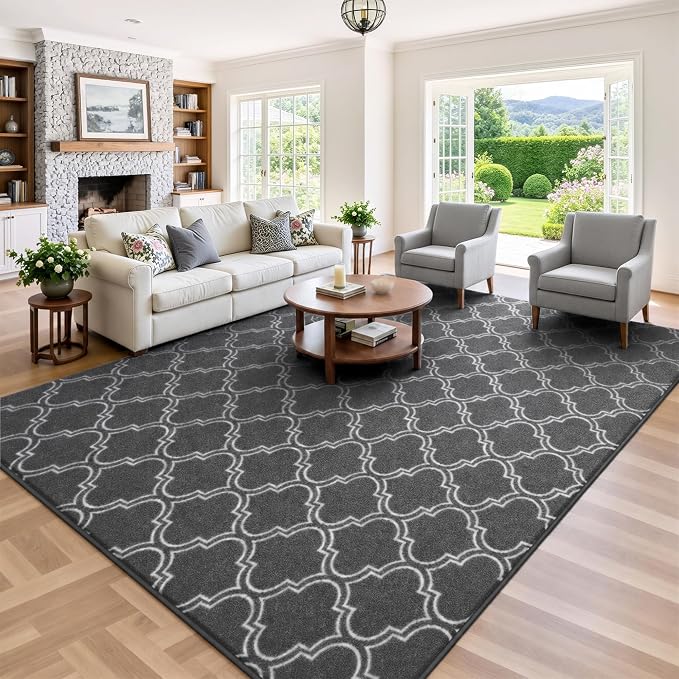 Keeko 7x10 Area Rugs for Living Room,Soft Washable Memory Foam Bedroom Rug | Indoor Throw Rug Low Pile Minimalist Non Slip Carpet for Kids Nursery Classroom Dorm Room Home Decor