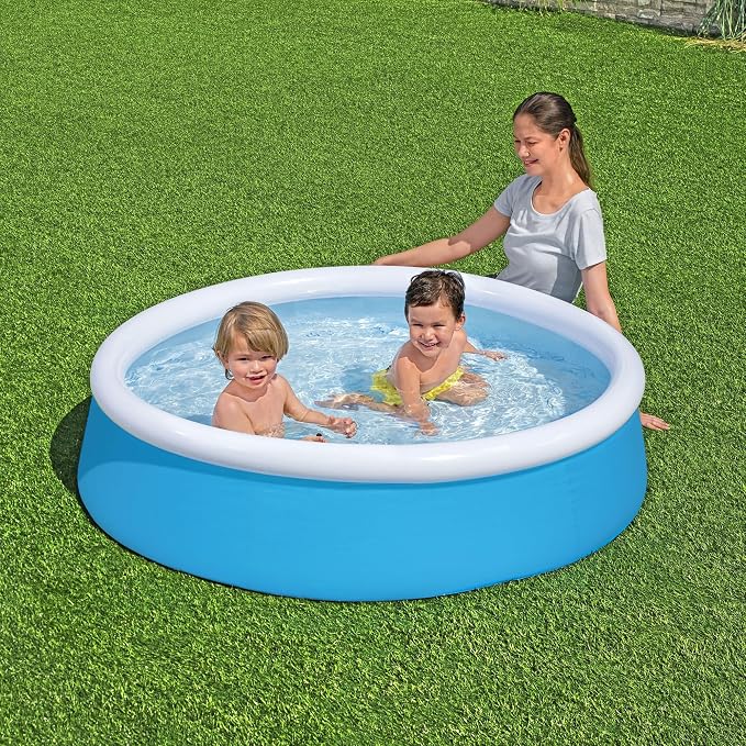 H2OGO! 5' x 15" Inflatable 126 Gallon My First Fast Set Kiddie Inflatable Ring Swimming Pool with 3 Ply DuraPlus Liner and Fill and Rise Technology