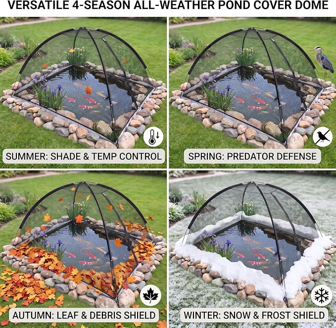 PGL Pond Cover Net Garden Dome Netting - Outdoor Protecting Tent for Fish Koi 5×7FT