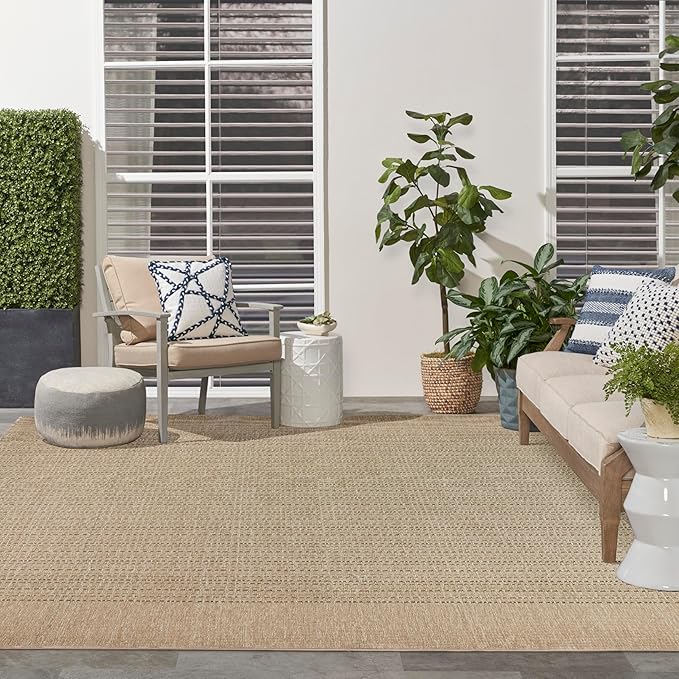 Nourison Home Tulum Taupe 10' x 14' Area Rug - Easy Clean, Non Shedding, Bed Room, Living Room, Dining Room, Kitchen (10' x 14')