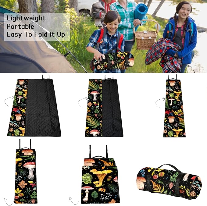 Picnic Blankets Beach Blanket 80" X 80" Extra Large Waterproof Camping Blankets Portable Outdoor Mat 3-Layer Blanket for Beach, Hiking, Park, Music Festival, Grass Lawn,Travel
