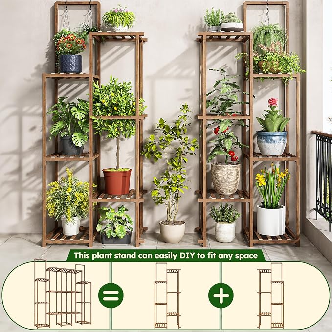 EnHomee 47''H Tall Plant Stand, Indoor Plant Stand with 18-22 Pots, Large Plants Shelves for Living Room, Patio, Balcony, Yard, Garden