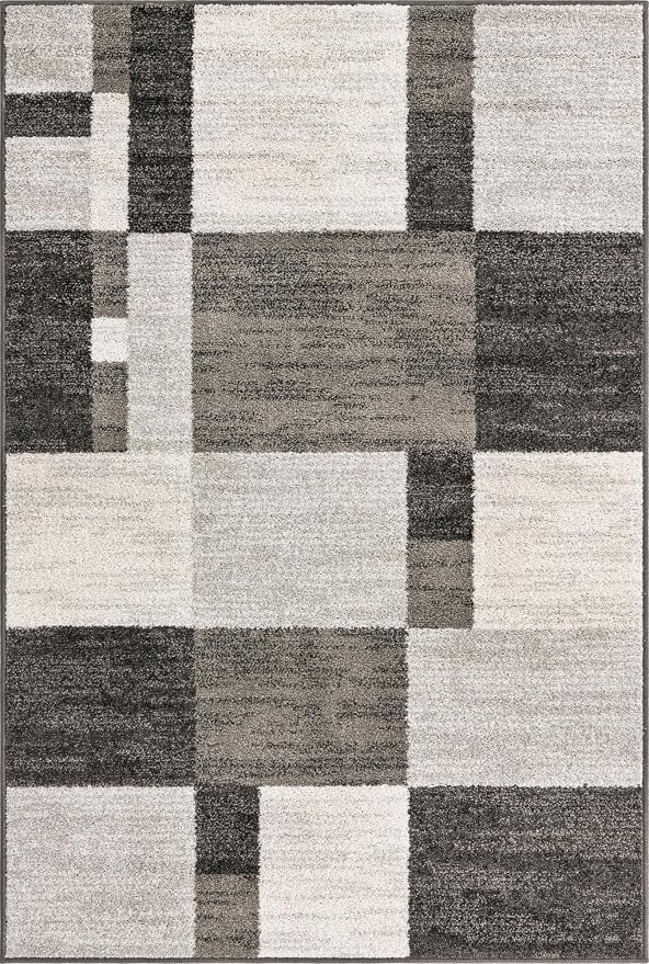 Unique Loom Autumn Collection Area Rug - Providence (4' 1" x 6' 1" Rectangle, Gray/ Ivory)