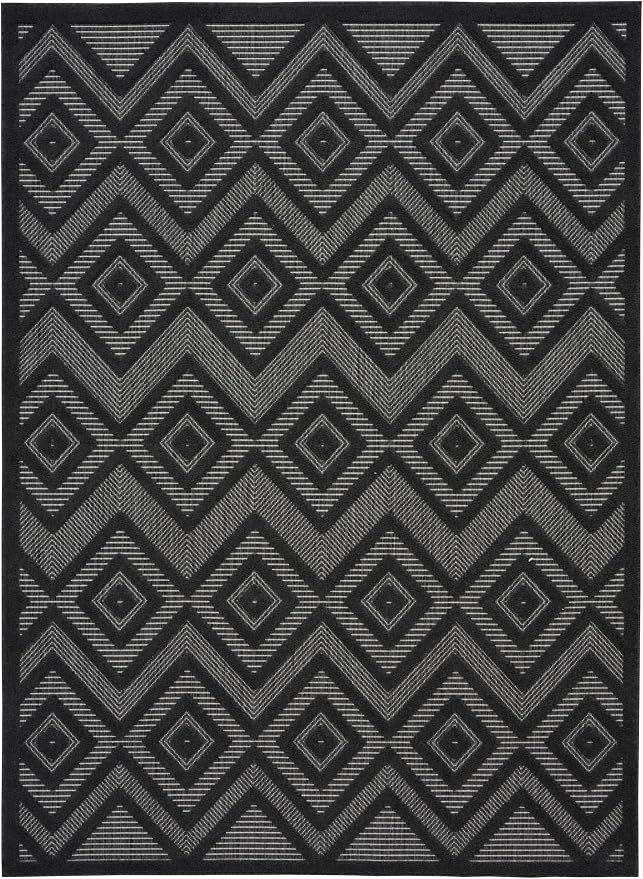 Nourison Home Versatile Charcoal Black 6' x 9' Area Rug - Easy Clean, Non Shedding, Bed Room, Living Room, Dining Room, Kitchen (6' x 9')