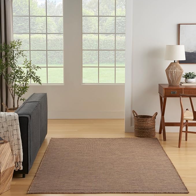 Nourison Home Positano Jute 5' x 7' Area Rug - Easy Clean, Non Shedding, Bed Room, Living Room, Dining Room, Kitchen (5' x 7')