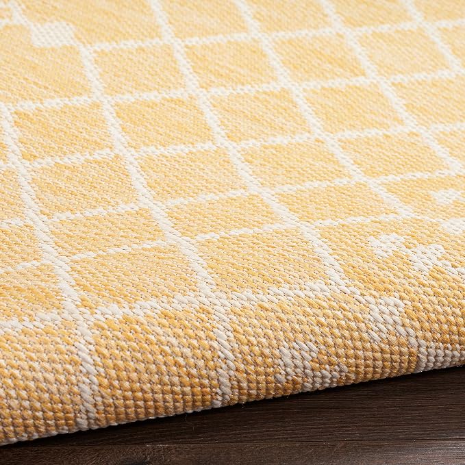Nourison Home Positano Yellow 6' x 9' Area Rug - Easy Clean, Non Shedding, Bed Room, Living Room, Dining Room, Kitchen (6' x 9')