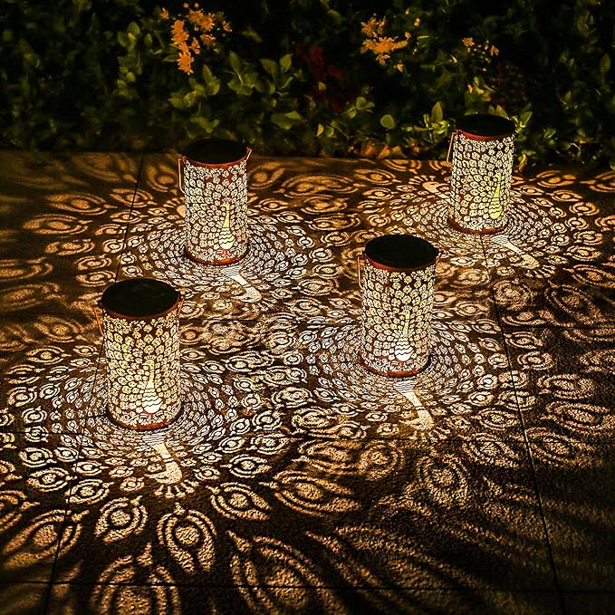 Peacock Solar Lanterns Outdoor Waterproof Hanging Solar Lights Peacock Gifts for Women Men Metal Decorative LED Lanterns for Yard, Patio, Lawn, Tabletop, Pathway, Landscape, Garden Decor