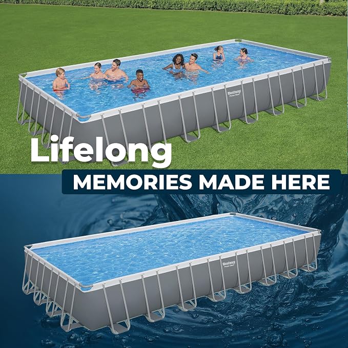 Bestway Power Steel Pool Set with Sand Filter Pump, Ladder, and Cover