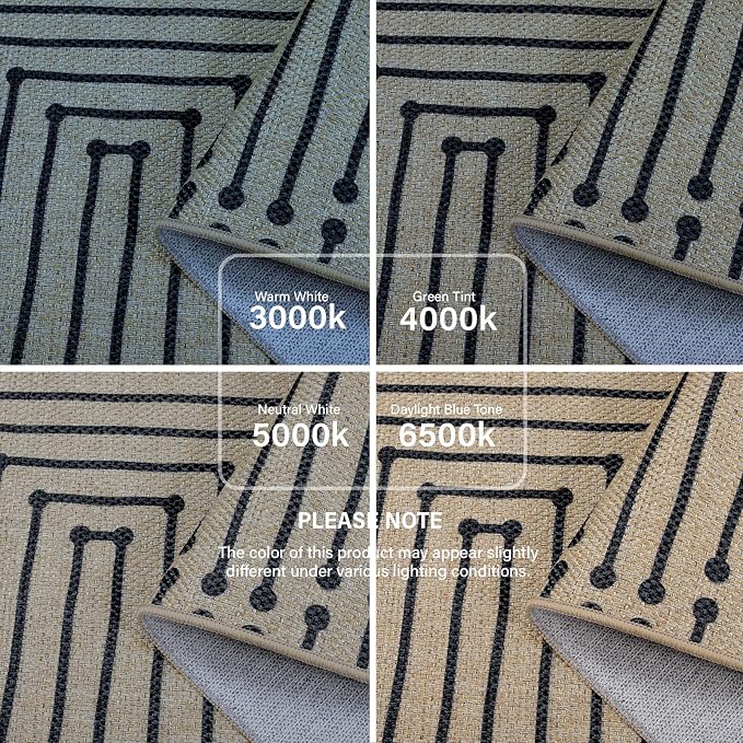 Lahome Boho 3x5 Outdoor Rugs for Entry, Washable Easy Jute Rug | Maze Lines Modern Throw Rug Non Slip Stain Resistant Door Mat for Front Porch Balcony