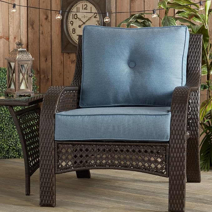 Outdoor 2-Piece Sunbrella Premium Deep Seat Cushion Set, Spectrum Denim