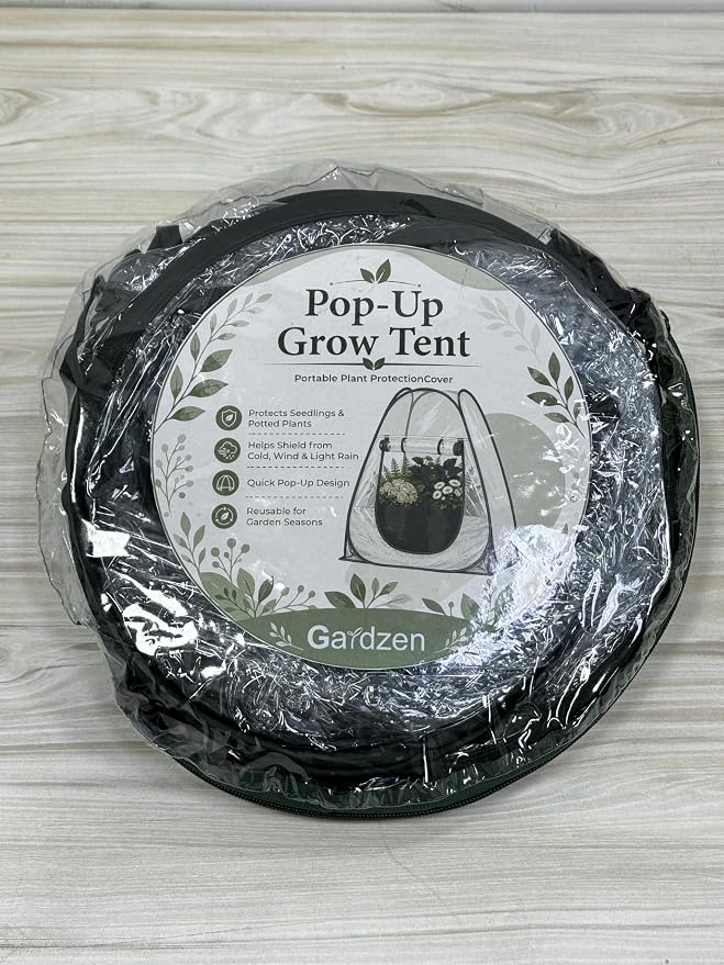 Gardzen 27"x27"x31" Pop up Grow Tent Small Greenhouse, Steel Frame Portable Plant Flowers Mini Green House Zipper Cover for Outdoor & Indoor Use