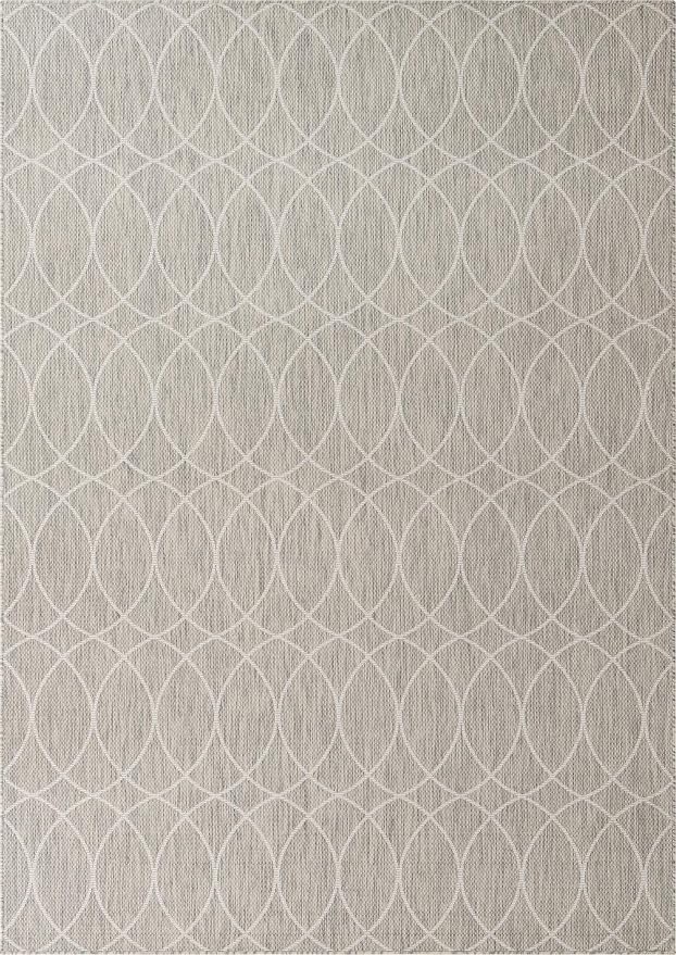 Unique Loom Outdoor Trellis Collection Area Rug - Gitter (7' 10" x 11' Rectangle, Light Gray/ Ivory)