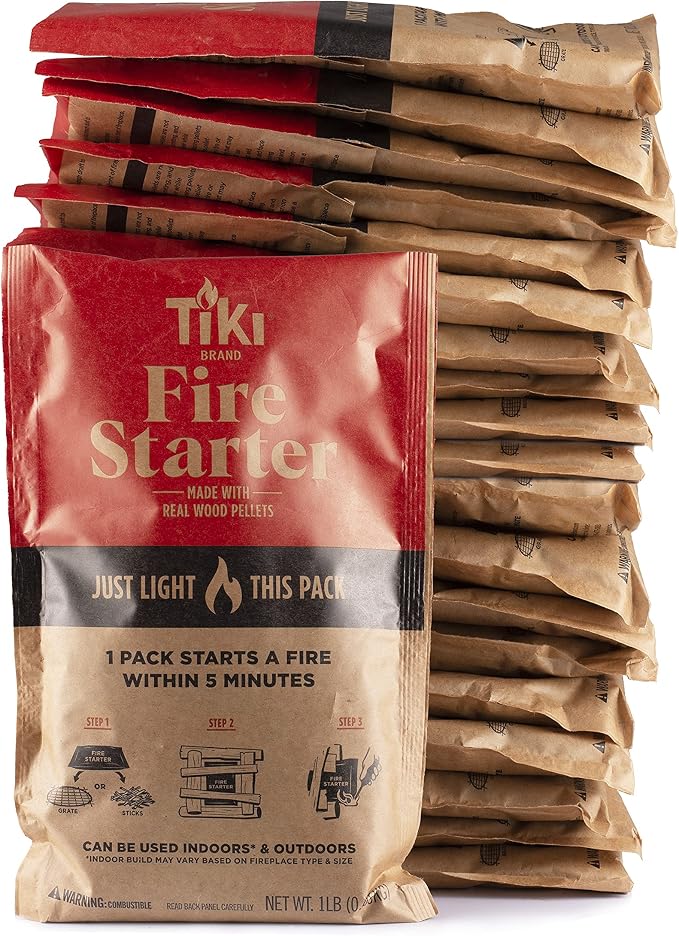 TIKI Brand Smokeless 24.75 in. Patio Fire Pit + TIKI Brand Fire Starter (20 Packs)