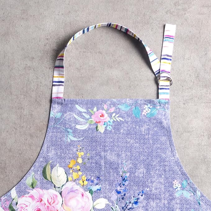 Maison d' Hermine Aprons for women with Pocket 100% Cotton (27.50"x31.50") | Adjustable Neck Strap & long ties Apron Men Chef Wedding Cooking Gardening Server Maid