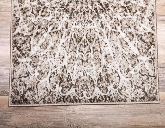 Unique Loom Sofia Collection Area Rug - Grace (3' 3" x 19' 8" Runner, Brown/ Ivory)