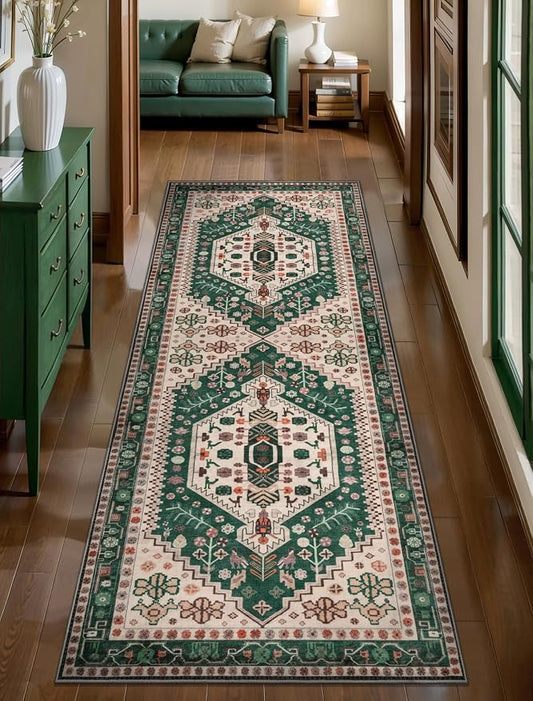 Ciicool Washable Non Slip Runner Rug,2x6ft Vintage Hallway Kitchen Rugs | Soft Oriental Indoor Mat Thin Boho Entry Carpet for Entrance Bedroom Bedside Living Room Laundry Bathroom Decor